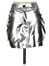 Ginger Metallic Silver Faux Leather Skirt Size EU 36 / US 6 - photo 1