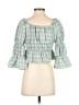 WAYF Green 3/4 Sleeve Blouse Size S - photo 2