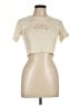 PacSun 100% Cotton Ivory Short Sleeve Turtleneck Size L - photo 1