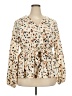 Unbranded Animal Print Ivory Long Sleeve Blouse Size 3X - photo 1