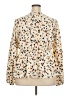 Unbranded Animal Print Ivory Long Sleeve Blouse Size 3X - photo 2