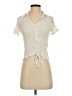 Pink Rose Ivory Short Sleeve Blouse Size S - photo 1