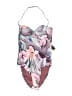 BCBGMAXAZRIA Floral Gray One Piece Swimsuit Size 6 - photo 1