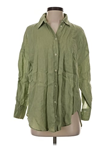 Zara 3/4 Sleeve Button-Down Shirt (view 1)