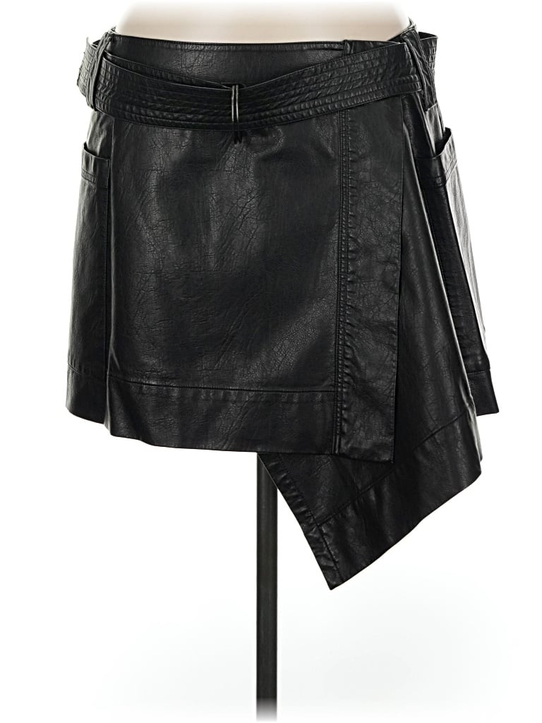 Pre-owned Rails Faux Leather Skirt In Black