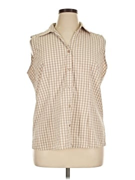 Basic Editions Sleeveless Button Down Shirt
