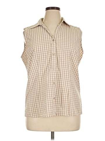 Basic Editions Sleeveless Button-Down Shirt (view 1)