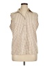Basic Editions Checkered-gingham Tan Sleeveless Button-Down Shirt Size XL - photo 1