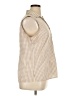 Basic Editions Checkered-gingham Tan Sleeveless Button-Down Shirt Size XL - photo 4