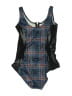BlackMilk Plaid Blue One Piece Swimsuit Size L - photo 1