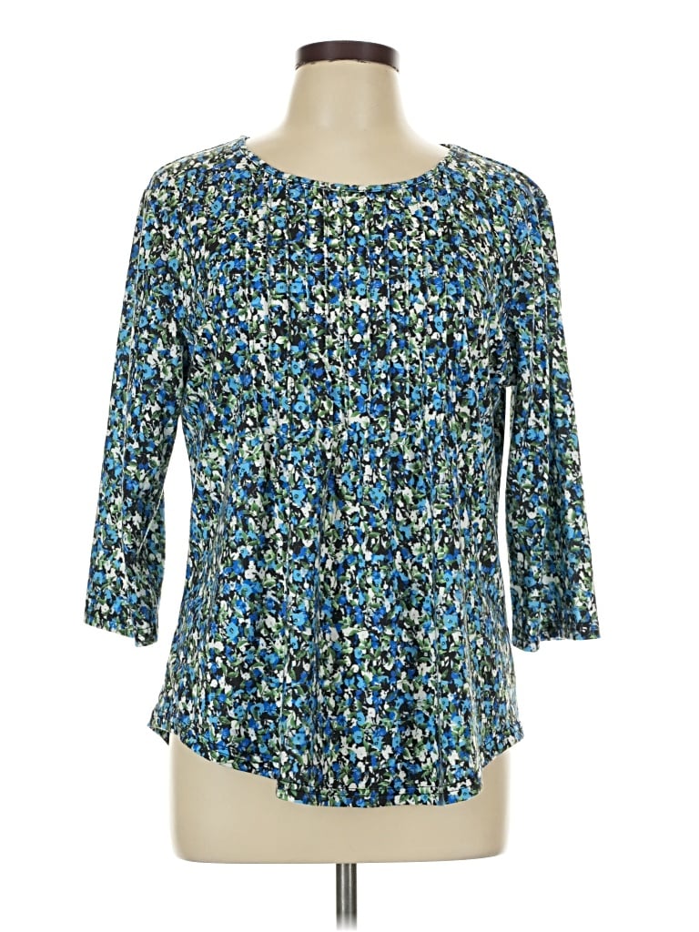 Pre-owned Xieerduo 3/4 Sleeve Blouse In Blue