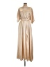 Baltic Born 100% Polyester Metallic Ivory Gold Casual Dress Size L - photo 1