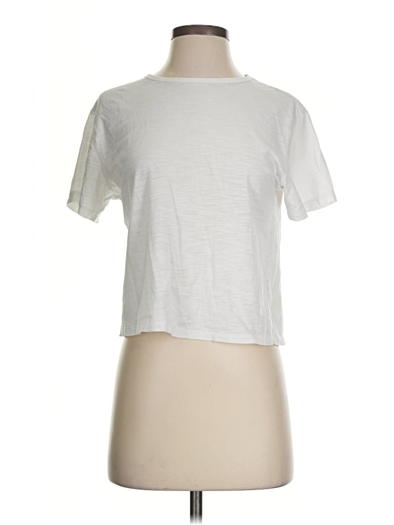 Pre-owned Athleta Short Sleeve T-shirt In White