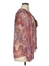 Ecru Paisley Pink Long Sleeve Blouse Size XL - photo 4