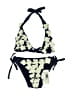 Unbranded Floral Solid Blue Green Two Piece Swimsuit Size 10 - photo 1