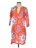 Echo Print Orange Casual Dress Size S - photo 1