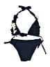 Unbranded Floral Solid Blue Green Two Piece Swimsuit Size 10 - photo 2