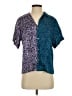 Tiny Color Block Blue Short Sleeve Blouse Size S - photo 1