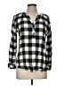 Universal Thread 100% Rayon Checkered-gingham Black Long Sleeve Blouse Size M - photo 1