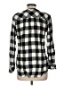 Universal Thread 100% Rayon Checkered-gingham Black Long Sleeve Blouse Size M - photo 2