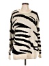 Splendid Animal Print Ivory Black Pullover Sweater Size L - photo 1