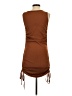 BTFBM Solid Brown Casual Dress Size S - photo 2
