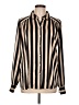 Assorted Brands 100% Polyester Stripes Brown Long Sleeve Blouse Size L - photo 1