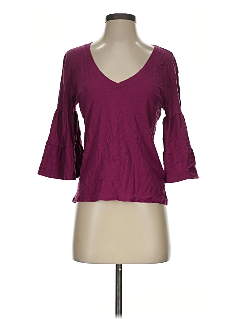 Pre-owned Nation Ltd 3/4 Sleeve Top Burgundy V-neck Tops
