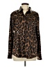 Unbranded Animal Print Brown Long Sleeve Blouse Size L - photo 1