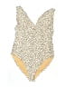 Old Navy Animal Print Ivory Black One Piece Swimsuit Size XL - photo 1