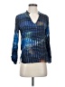 Nell 100% Silk Blue 3/4 Sleeve Silk Top Size S - photo 1
