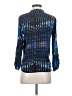 Nell 100% Silk Blue 3/4 Sleeve Silk Top Size S - photo 2