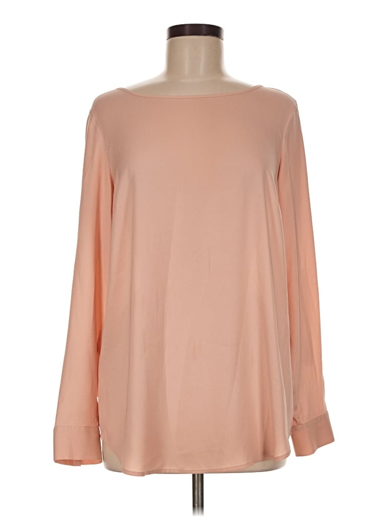 Pre-owned Ann Taylor Long Sleeve Blouse In Tan