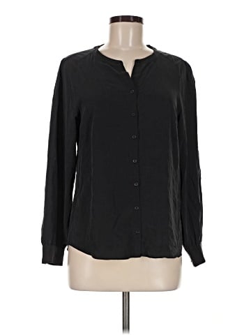 Bebe Long Sleeve Silk Top (view 1)