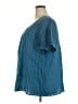 BLOOMCHIC 100% Cotton Teal Short Sleeve Blouse Size 22 - 24 - photo 5