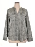 Calvin Klein 100% Polyester Animal Print Gray Long Sleeve Blouse Size XL - photo 1