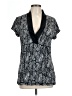 BCBGMAXAZRIA Black Short Sleeve Blouse Size L - photo 1