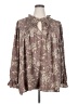 Torrid 100% Polyester Brown Long Sleeve Blouse Size 3X Plus (3) - photo 1