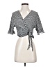 Rails Checkered-gingham Black 3/4 Sleeve Blouse Size XS - photo 1