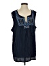 Solitaire Blue Sleeveless Blouse Size XS - photo 1