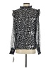 Fever 100% Polyester Animal Print Black Long Sleeve Blouse Size S - photo 2