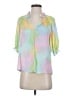 Current Air 100% Polyester Tie-dye Green 3/4 Sleeve Blouse Size XS - photo 1