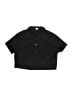 Unbranded 100% Polyester Solid Black Short Sleeve Button-Down Shirt Size 12 - photo 1