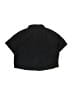 Unbranded 100% Polyester Solid Black Short Sleeve Button-Down Shirt Size 12 - photo 2
