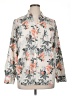 Talbots 100% Polyester Floral Gray Ivory Long Sleeve Blouse Size XL - photo 1