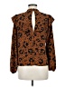 Topshop 100% Polyester Animal Print Brown Long Sleeve Blouse Size 6 - photo 2