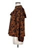 Topshop 100% Polyester Animal Print Brown Long Sleeve Blouse Size 6 - photo 5