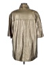 Brunello Cucinelli 100% Leather Metallic Silver Gold Leather Shirt Jacket Size M - photo 2