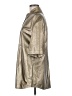 Brunello Cucinelli 100% Leather Metallic Silver Gold Leather Shirt Jacket Size M - photo 5