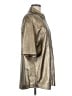 Brunello Cucinelli 100% Leather Metallic Silver Gold Leather Shirt Jacket Size M - photo 4